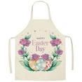 thumbnail image 2 of BotaniNest Easter Series Household Printing Linen Apron Kitchen Multi Function Apron Funny Personality Creative Apron, 2 of 6