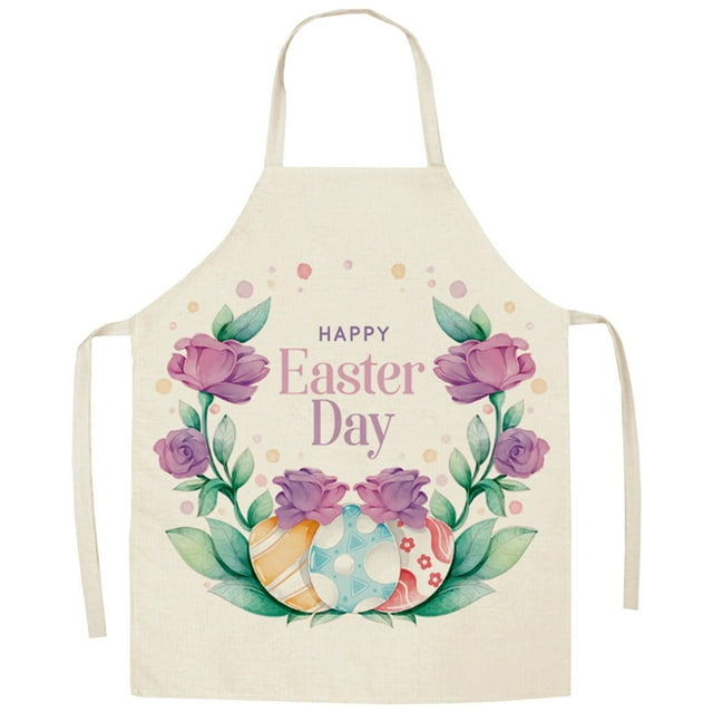 pdqouc Easter Series Household Printing Linen Apron Kitchen Multi Function Apron Funny Personality Creative Apron for Cooking Kitchens, Gardening Aprons for Women Men