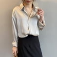 thumbnail image 4 of Camisa de seda abotonada a la moda de primavera, blusa Vintage para mujer, Tops de satén para oficina, camisas holgadas elegantes de manga larga para mujer 11355, 4 of 4