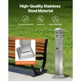 thumbnail image 2 of KFFKFF Ashtray Bin, Quadrilateral Smoking Waste Container with Quadruple Entry Points & Protective Lid, Metallic Outdoor Smoking Waste Management for Park, Workplace, Eatery, Inn, Silver, 2 of 9