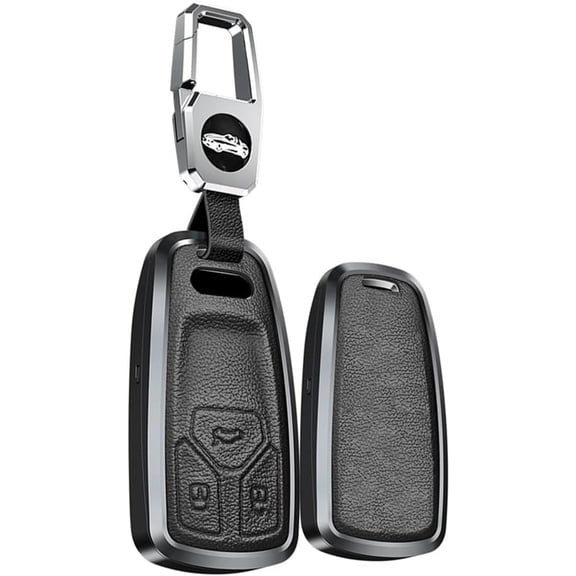 alloy Key Fob Cover with Keychain Key Case Protector Fit For Audi A4 Q7 Q5 TT A3 A6 SQ5 SQ7 R8 S5 RS5
