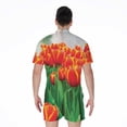 thumbnail image 2 of Red And Yellow Tulip Short Sleeve Men'S Rompers Casual Summer Jumpsuits Outfit, 2 of 4