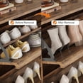 thumbnail image 4 of Bingirl Armoire à Chaussures avec 2 Tiroirs Basculants Armoire à Chaussures en Bois avec Tablette Réglable Rangement pour Chaussures pour Entrée Armoire à Chaussures Dissimulée pour Couloir Salon Brun, 4 of 6