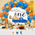 thumbnail image 2 of Little Pumpkin 1st Birthday Decorations, Blue Pumpkin First Birthday Decorations, Our Little Pumpkin Is Turning One Backdrop Balloon Garland Arch Kit for Boy Fall Autumn Party Supplies, 2 of 6
