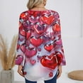 thumbnail image 4 of Dwralegc Valentines Shirts for Women Loose Fit V- Neck Plus Size Tops 2026 Casual T Shirts Heart Print Long Sleeve Blouses Light Purple 2XL, 4 of 5