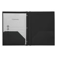 thumbnail image 2 of Plastic Twin-Pocket Report Covers With 3 Fasteners, 100 Sheets, Black, 10/pk, 2 of 5