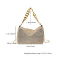 thumbnail image 4 of Crossbody Bags for Women, Shoulder Bags, PU Leather Glittering Trend Clutch Bag with One Interior Zipped Pocket for Daily or Party, Small But Roomy Handbags Surprisingly Fits A Lot of Things, Gold, 4 of 7