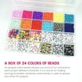 thumbnail image 4 of Ensemble de Perles en Verre 24 Couleurs pour Bricolage de Bijoux, Perles Alphabet et Solides de 2 mm, 24000 Pcs, Aucun Accessoire Inclus, 4 of 5