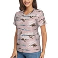 thumbnail image 5 of Yiaed Cloud Sloth Print Women's T Shirt V-Neck Short Sleeve Shirt Casual Breathable Tee Summer Tops-3X-Large, 5 of 5