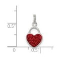 thumbnail image 3 of 925 Sterling Silver Solid Reversible Preciosa Crystal Polished Love Heart Pendant Necklace 18x10mm Wide Pendant for Wome, 3 of 4