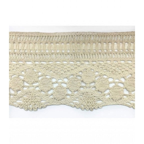 Trimplace Natural Vintage Cluny 4 Inch with Ribbon Beading