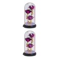 thumbnail image 1 of Bewildely Flor de rosa encantada en cúpula de cristal Luz LED Decoración del día de San Valentín Púrpura Púrpura 2Conjunto, 1 of 1