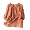 thumbnail image 5 of Bixock Maternity's Tops 3/4 Sleeve Crew Neck Plus Size Loose Casual Maternity Shirt Pregnancy Blouse Summer Maternity Clothes, 5 of 7