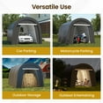 thumbnail image 2 of Heynemo 10' x 15' Heavy Duty Carport with Weatherproof PE Cover and Steel Frame, Portable Outdoor Car Canopy Party Tent with 2 Roll up Doors, 2 of 8
