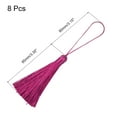 thumbnail image 2 of Uxcell 6.5" Silky Bookmark Tassels with Loop for DIY Craft Accessory, 8Pack Rose Red, 2 of 5