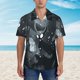 thumbnail image 2 of Balery Forest Black Ghost Warrior Camisas hawaianas de manga corta para hombre, camisas playeras de corte holgado, camisas de vacaciones con botones,Large, 2 of 7