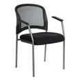 thumbnail image 1 of ProGrid Black Mesh Back with Padded Fabric Seat Visitor's Chair with Arms, 1 of 5
