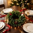 thumbnail image 6 of Artificial Cypress Christmas Wreath Pinecone Red Berry Front Door Hanging Holiday Decor, 6 of 6