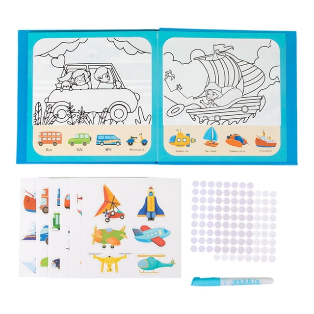 Libro de pegatinas reutilizables perfecl, Montessori, para viajes, 23,5 cm x 22 cm