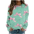 thumbnail image 2 of Craaazy Warm Plush Winter Pullover Women's Fashionable Printed Round Neck Long Sleeved Pullover Off Shoulder Tops Gifts For Women, 2 of 5