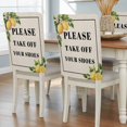 thumbnail image 2 of Please Take off Your Shoes Chair Covers Set of 4 Lemon Floral Chair Back Covers Stretch Removable Washable Slipcovers Protector for Dining Room Kitchen Party Decor, 2 of 9