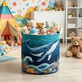 thumbnail image 6 of 3D Quilted Laundry Hamper, Large Fabric Storage Basket with Deer Fox Bear Design, Soft Collapsible Clothes Bin with Handles for Bedroom Home Organization, 6 of 7