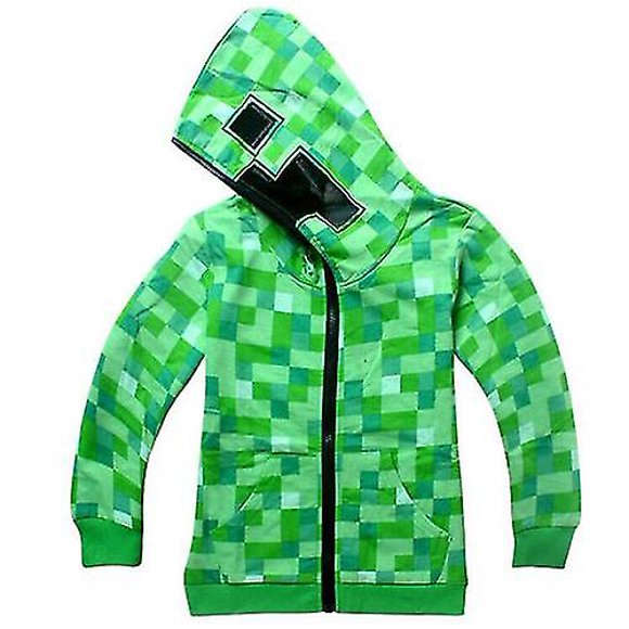 Uk Minecraft Creeper Enfants Garçons Jeunesse Chandail à Capuchon à Glissière Manteau Chandail Veste Hauts Cadeau_b