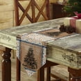 thumbnail image 3 of Table Runner Dresser Scarves Merry Christmas Tree with Gift Cotton Linen Burlap Table Cover Light Ball Elk Car on Burlap Table Runners for Family Kitchen Dining Holiday Party Banquet Decor, 3 of 5
