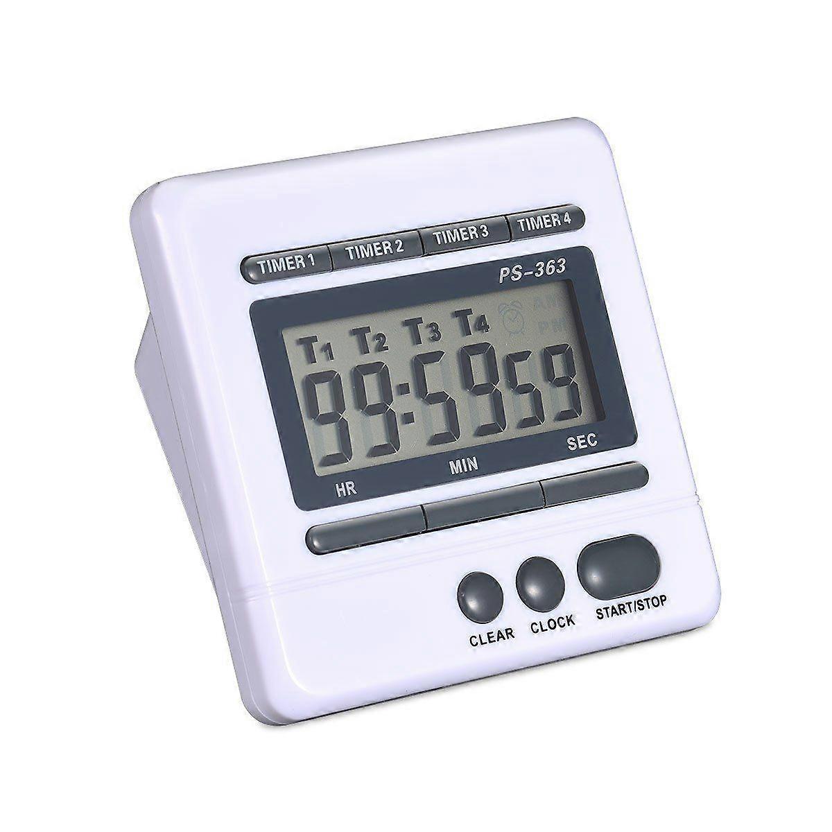 Digital Countdown Timer 4 Channel Count Up Down Kitchen Cooking Timer ...