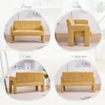 thumbnail image 4 of MOONMISS Chenille Upholstered Tufted Comfortable Wood Frame Loveseats Sofa with Dual Armrests-Yellow, 4 of 6