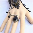 thumbnail image 4 of Anillo de pulsera Steampunk de encaje floral gótico, guantes vintage con cuentas, conjunto de anillo y pulsera nupcial, 4 of 5