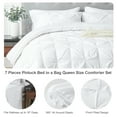 thumbnail image 3 of Davulos Queen Size Comforter Set,7 Pieces White Bedding Sets for All Season Bed in a Bag with Comforter ,Flat Sheet ,Fitted Sheet ,Pillowcases & Shams, 3 of 8