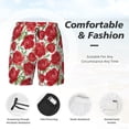 thumbnail image 5 of Lsque Mens Swim Trunks Rose Flowers Pattern - Bathing Suit Compression Liner - Beach Swim Shorts Swimwear - (S-3XL) - Stretch Quick Dry -3X-Large, 5 of 9