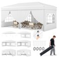 thumbnail image 1 of Gymax 10 X 20 FT Pop up Canopy Tent w/ 6 Sidewalls Wheeled Bag 6 Sandbags 10 Stakes White, 1 of 10