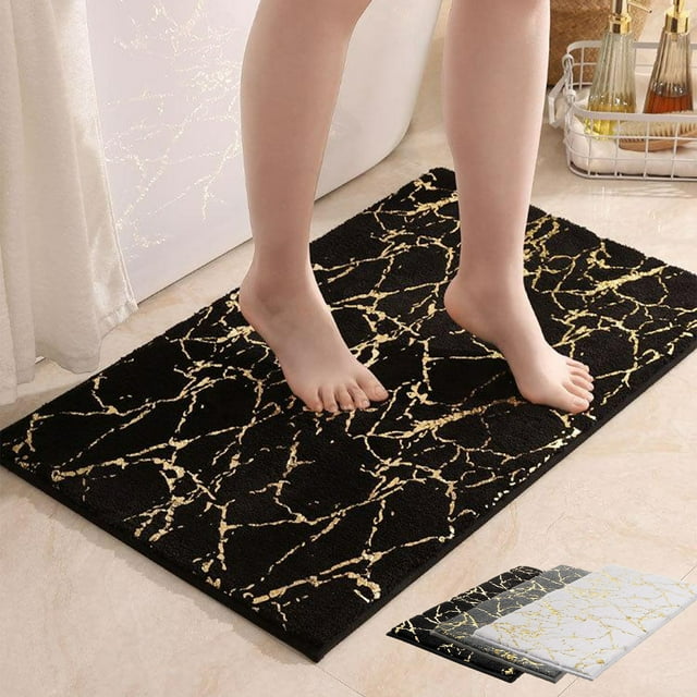 Yhsdtq,Non-Slip Foam Bath Mat, Soft Velvet Texture, Quick-Dry Surface, Machine Washable, for Bathroom Floor, Enhanced Grip, Easy Cleanup, Water-Resistant Material, for Home Use, Kitchen Safety Mat