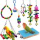 thumbnail image 1 of 8 Uds juguetes para loros columpio masticar colgante jaula con campana hamaca juguetes para periquitos pequeños cacatúas loros pinzones, 1 of 5