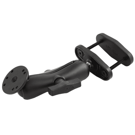 RAM-101U-247-25 RAM Mounts 2.5" Max Width Clamp Mount with C Size 1.5" Ball Double Socket Arm & 2.5" Round Plate AMPs Hole Pattern