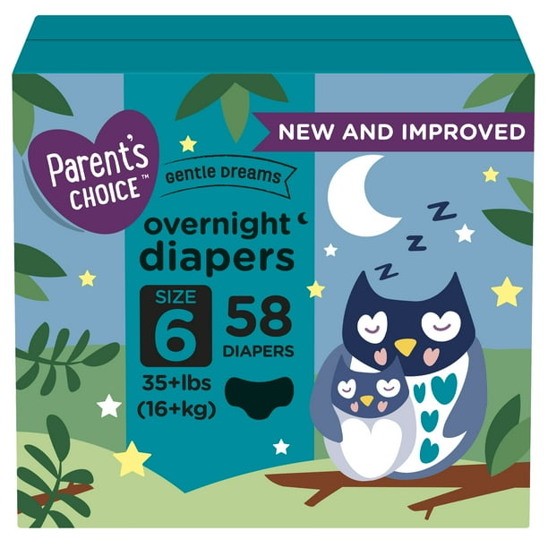 Parent's Choice Gentle Dreams Overnight Diapers, Size 6