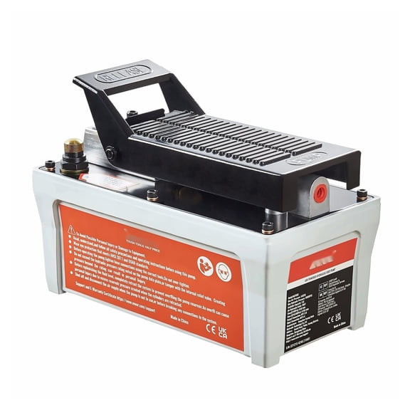 Air Hydraulic Pump 10000 PSI, 1/2 Gal Reservoir, 3/8" NPT Outlet, Foot Actuated Hydraulic Pump for Auto Body Frame Machines, Hydraulic Pullers - Gray