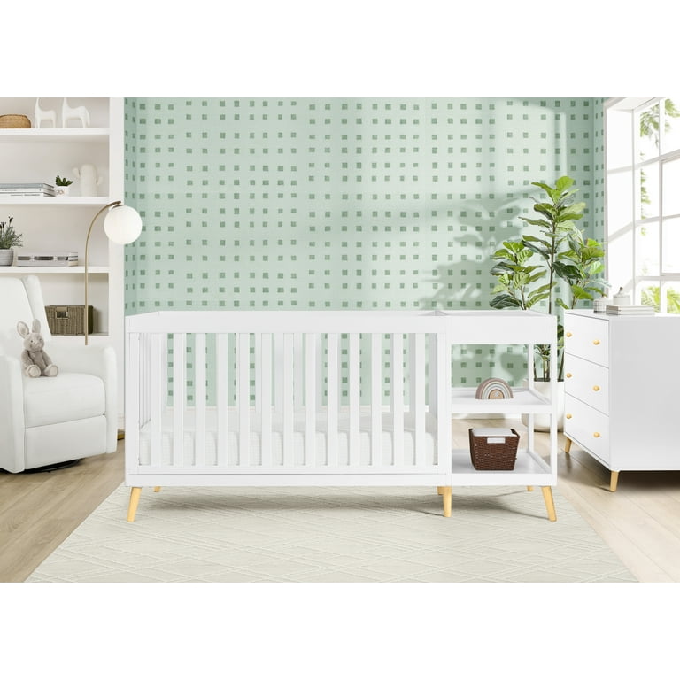 Delta Children Essex 4-in-1 Convertible Crib and Changer, Bianca