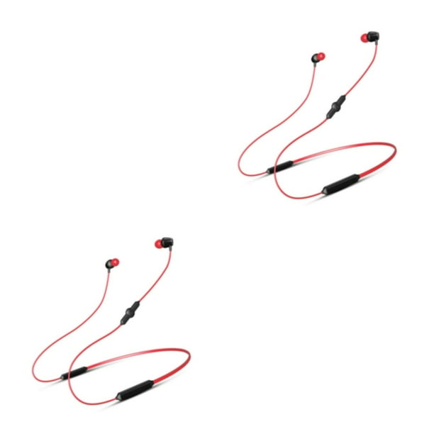 Auriculares inalámbricos Methold con banda para el cuello Bluetooth sonido estéreo a prueba de sudor tipo1/Rojo 2piezas