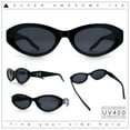 thumbnail image 2 of Womens Luxe Mod Fashion Oval Thick Plastic Sunglasses All Black, 2 of 8