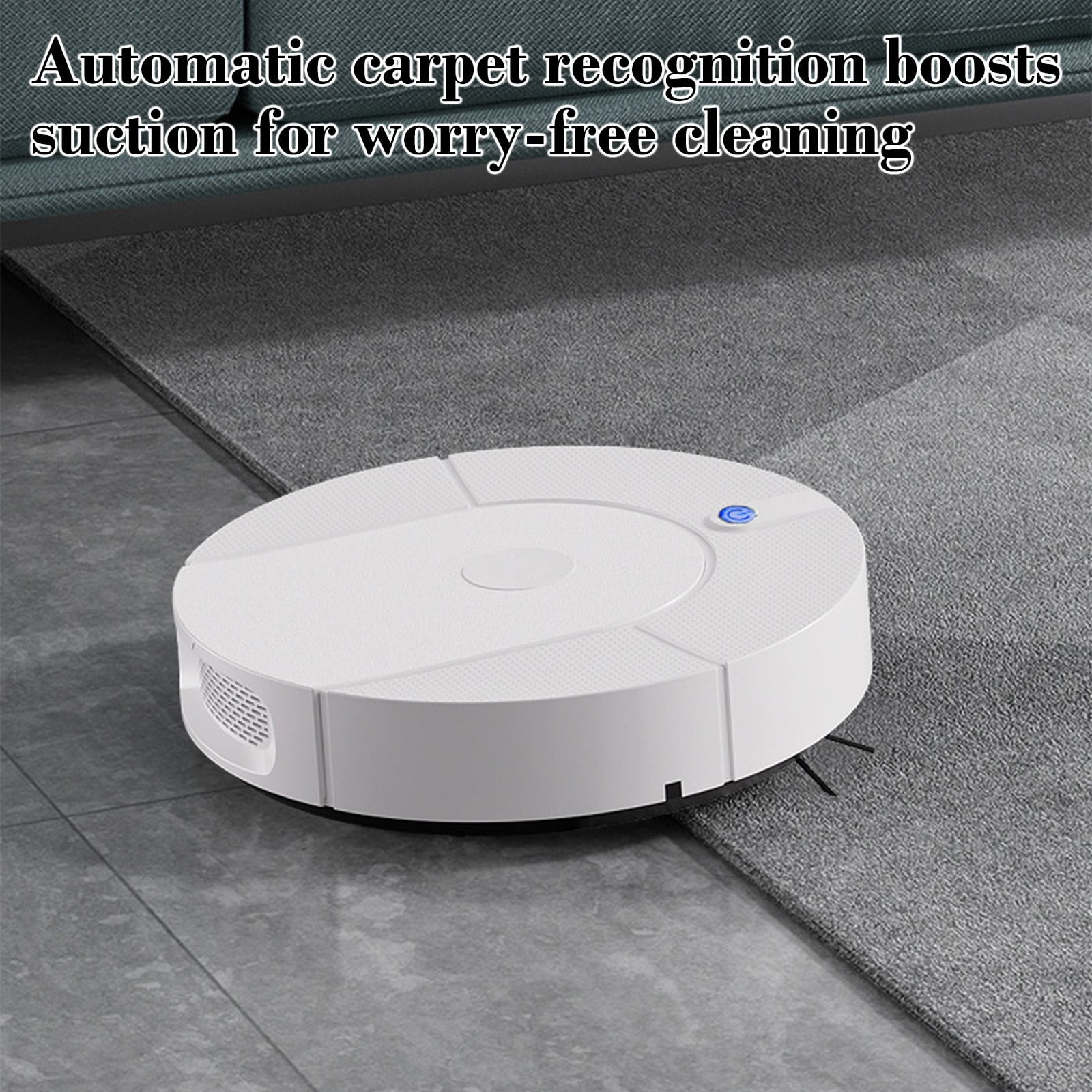 Automatic Self-Cleaning Robot Vacuum and Mop Combo for Hardwood Floors, 2-in-1 Sweeping and Mopping, Wireless, Slim, Ideal for Pet Hair and Corners, White and Black