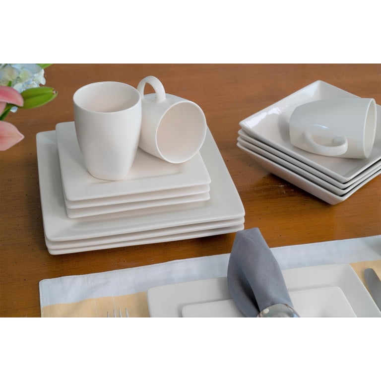 10 Strawberry Street Nova Square 16-Piece Stoneware Dinnerware Set