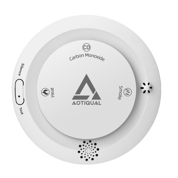 3-in-1 CO/Smoke/Temp Detector,10-Year Battery,85dB Voice Alert, Explosion-Proof ABS