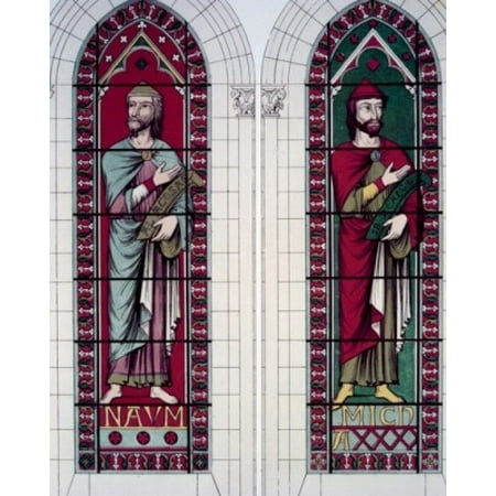 Century Stained Glass - Prophets The Nahum And Micah 13th Century Stained Glass STAINED GLASS Poster Print