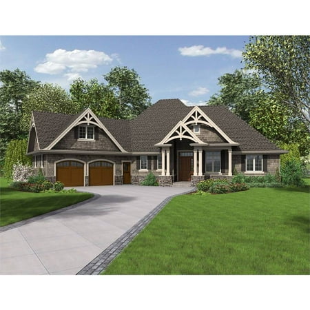 The House Designers: THD-5180 Builder-Ready Blueprints to Build a Craftsman House Plan with Crawl Space Foundation (5 Printed Sets)