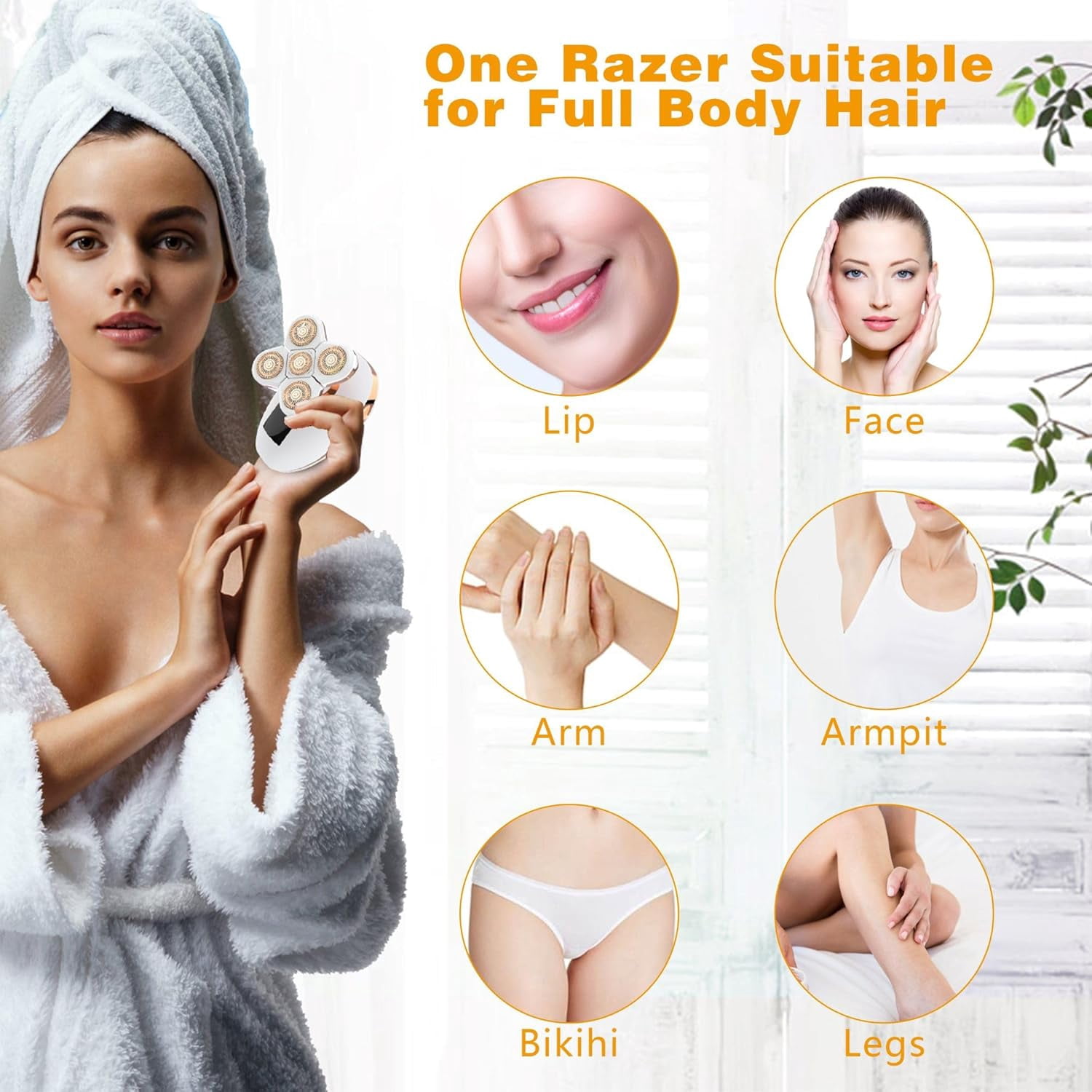 Aochakimg 5-in-1 Electric Razors for Women,  Rechargeab Electric Shaver Kit for Legs Bikini Body , Cordless Trimmer for Womens Bikini Grooming