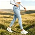 thumbnail image 6 of Qulqfy Stretchy Summer Jeans for Women Skinny Petite Light Blue High Waisted Denim Casual Jeans Trousers for Women S, 6 of 6