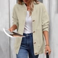 thumbnail image 3 of Yokua Corduroy Jackets for Women Button Down Bomber Jacket Stand Collared Long Sleeve Varsity Y2k Stylish Casual, 3 of 8